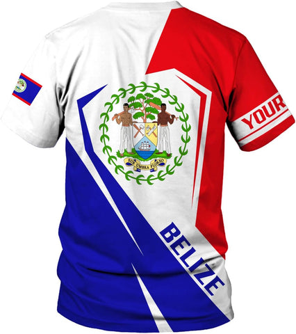 Artparel Personalized Belize Shirt Coat of Arms of Belize Flag Shirts Belizean Country Flag Gift T-Shirt Belizean Shirt S-5XL