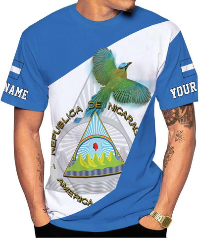 Vybonz Personalized Nicaragua Shirt 3D, Nicaragua Flag Shirts, Nicaraguan Camisas T-Shirt, Nicaragua Shirts for Men Women