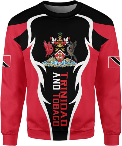 Vybonz Personalized Trinidad & Tobago Hoodie 3D Trinidad and Tobago Coat of Arms Flag Sweatshirt Trinidad Pride Zip Hoodie