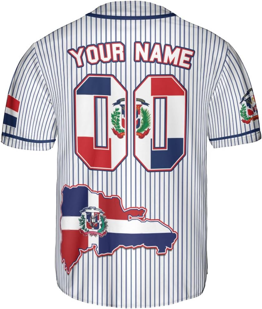 Custom Dominican Jersey for Men Dominican Baseball Jersey Dominican Baseball Jersey Dominicana Shirt Dominican Flag Jersey