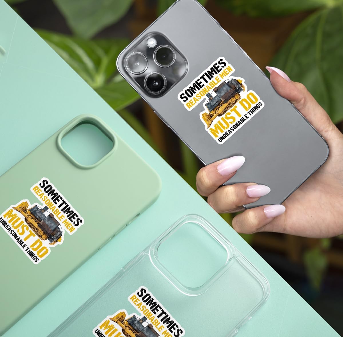 3 Pcs Sometimes Reasonable Men Must Do Unreasonable Things Sticker, Truck and Tractor Stickers, Excavator Gifts for Men, Sleep Token Car - Vinyl Sticker 3 Inches for Water Bottles Laptop Phone Car