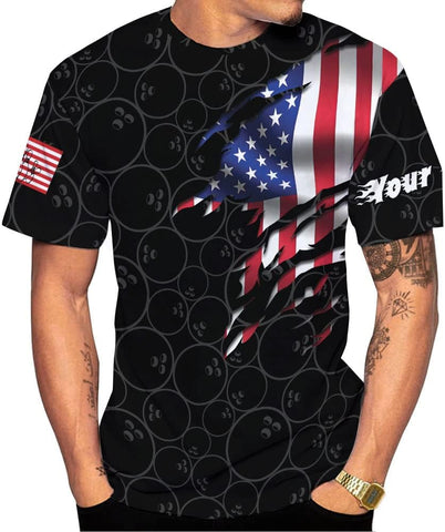 Pretyprints Personalized Bowling Shirt - Custom Bowling Gift for Women & Men