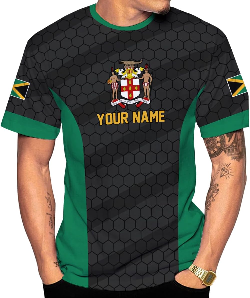 Custom Jamaica Flag 3D Shirt Women Men Clothes for Jamaica Vacation Jamaican Pride Shirts Personalized Tshirt Jersey