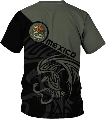 Mostprints Personalized Name Mexican Shirts for Men 3D Customized Mexico Shirts for Men Mexico Shirts for Women Mexico Shirt
