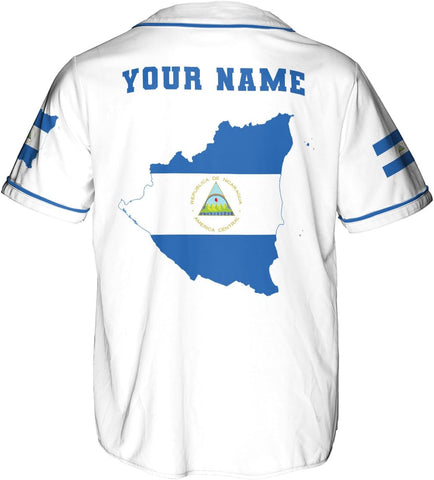 Podagree Personalized Nicaragua Baseball Jersey Shirt Name Nicaraguan Baseball Jersey for Men & Women Nicaraguan Camisas