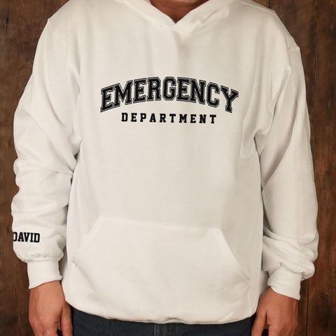 Custom Emergency Department Embroidered Crewneck Sweatshirt, Er Nurse Shirt, Emergency Nurse Hoodie, Er Nurse Gift, Rn Shirt (Cotton, SS398)