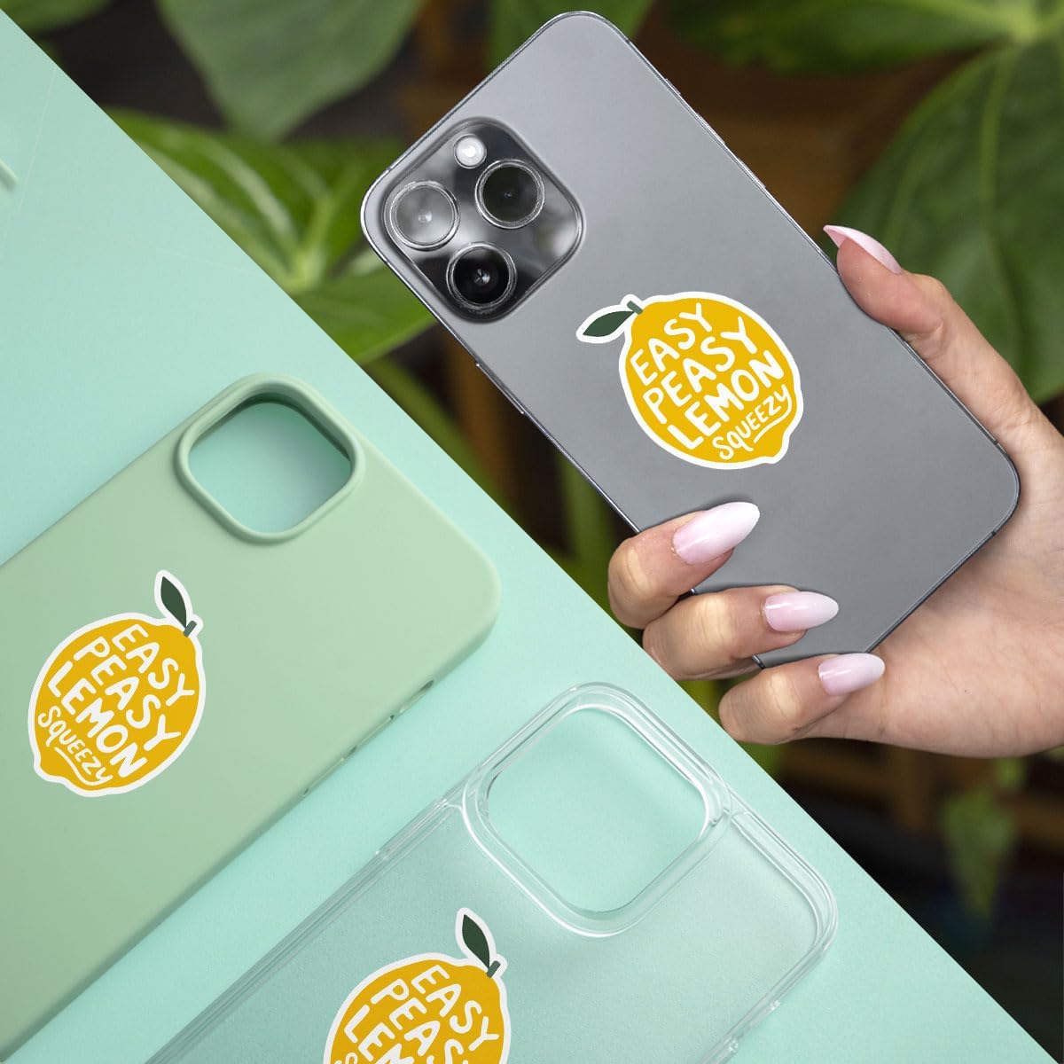 3 Pcs Easy Peasy Lemon Squeezy Sticker, Lemon Sticker, Lemons Squeeze Stickers for Cups - Vinyl Sticker 3 Inches for Water Bottles Laptop Phone Car Ski Helmet
