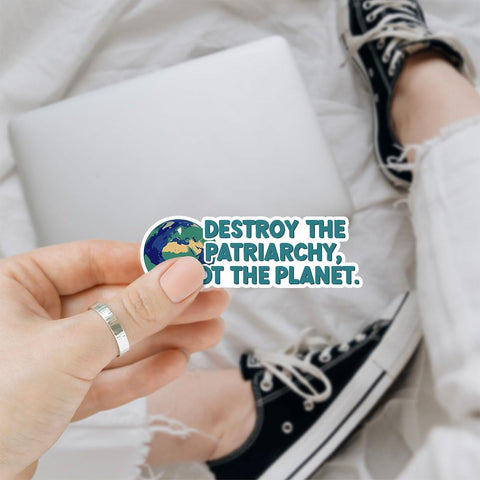 3 Pcs Destroy The Patriarchy Not The Planet, Bumper Sticker Feminism, Liberal Bumper Stickers, Political Bumper Stickers - Vinyl Sticker 3 Inches for Water Bottles Laptop Phone Car Window Helmet