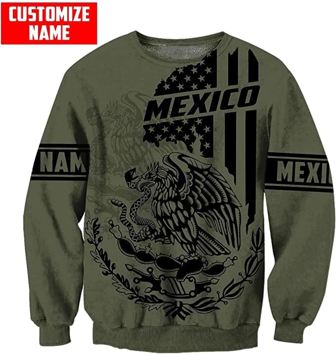 Personalized Name Mexican Hoodie 3D, Customized Mexican Hoodies for Men, Unisex Mexico Hoodie 3D, Mexico Hoodies for Men, Mexico Flag Gift for Women, T Shirt, Zip Up Hoodie, Sweatshirt HDM99