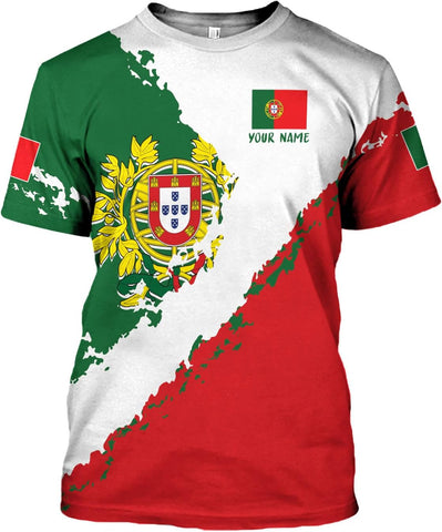MoonArt Personalized Portugal Shirt Custom Portuguese Flag Lion Hoodie for Men and Women, Portuguese Pride