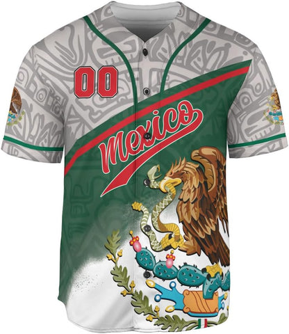 Mostprints Custom Mexico Baseball Jerseys Mexican Eagle & Flag Shirt for Teams, Mexico Shirts for Men & Women Size S-5XL