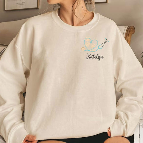 Personalized Veterinarian Embroidered Sweatshirt, Custom Vet Tech Shirt, Veterinary Technician Week Gifts, Veterinary Gifts