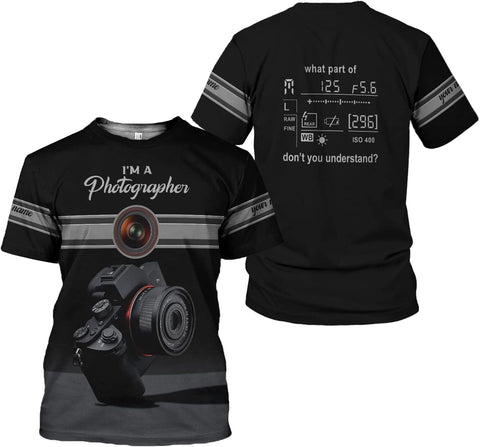 HomeDesign Personalized Photography Shirt Photographer Shirts Photographic Camera Tshirt Men & Women Photographer Gifts