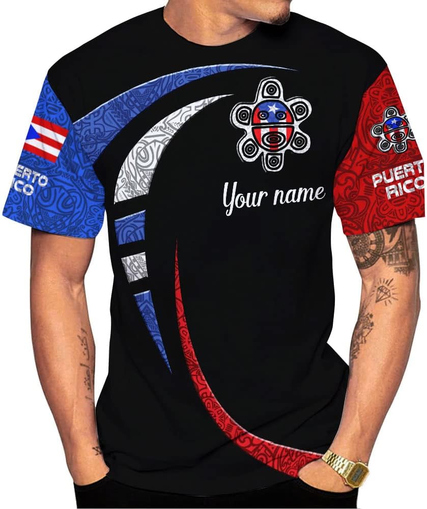 Personalized Name Puerto RICO Flag 3D All Over Printed Premium Sportwear Hoodie, T Shirt, Zip Up Hoodie, Sweatshirt For Men Women HDM91 Multicolor