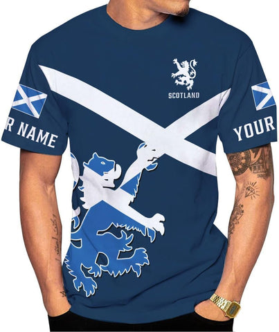 MAPrints Personalized Scotland Shirt, Scottish Rampant Lion Tshirts 3D Print, Scottish Tshirt, Scotland Lion Flag Pride Shirt