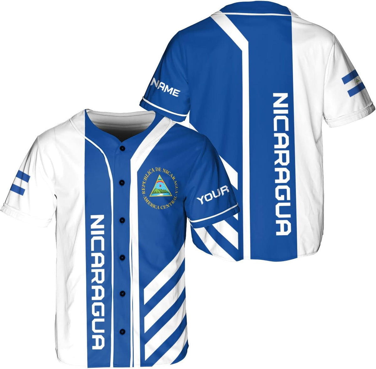 Leeprints Personalized Nicaragua Baseball Jersey Shirt Name Nicaraguan Baseball Jersey for Men & Women Nicaraguan Camisas