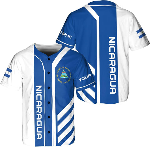 Leeprints Personalized Nicaragua Baseball Jersey Shirt Name Nicaraguan Baseball Jersey for Men & Women Nicaraguan Camisas