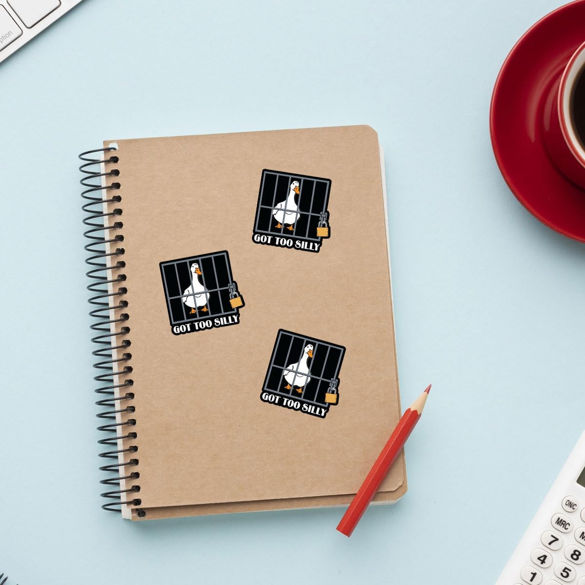 3 Pcs Goose Got Too Silly Sticker, Funny Silly Goose in Jail Decal, Goose Got Too Silly Sticker, Certified Silly Goose Stickers for Book Notebook Water Bottle Tumbler Phone Case Laptop 3"x3"