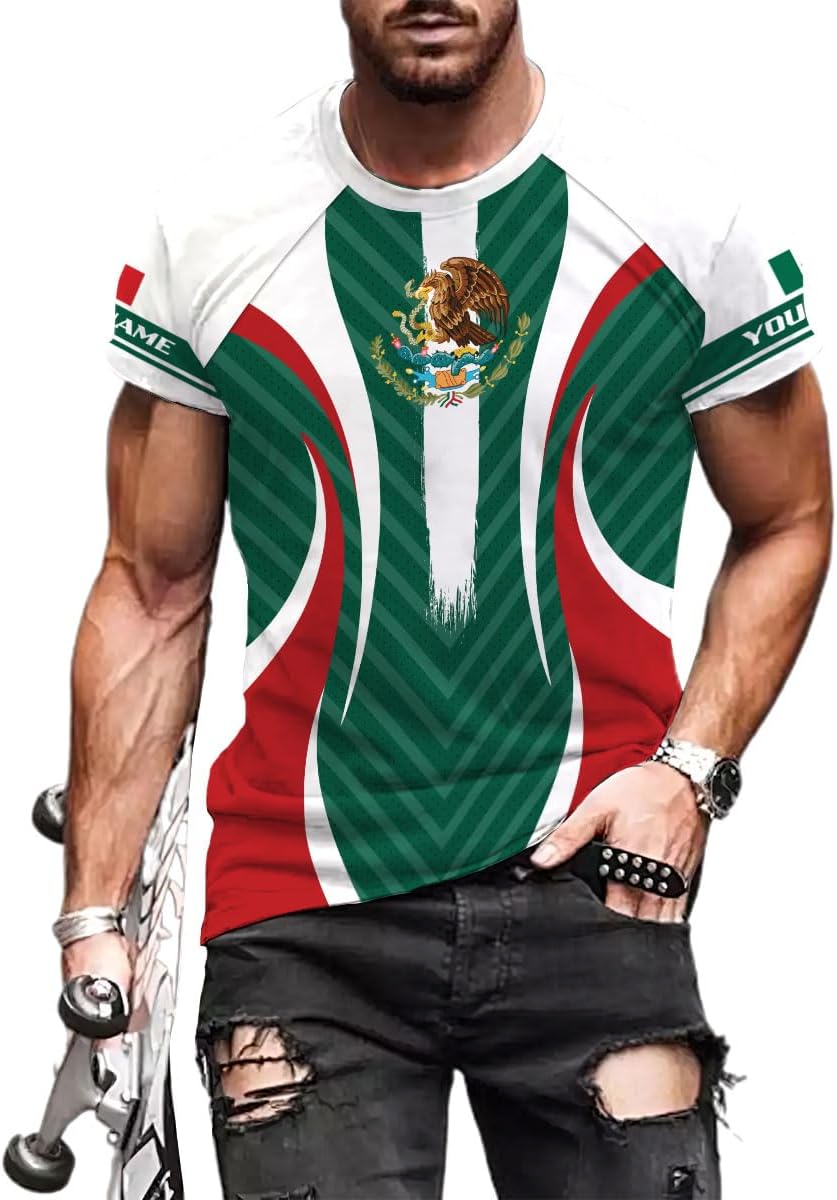 Personalized Name Mexican Shirts for Men, Customized Mexico Shirts for Men, Mexico Shirts for Women Mexico Shirt Eagle Flag