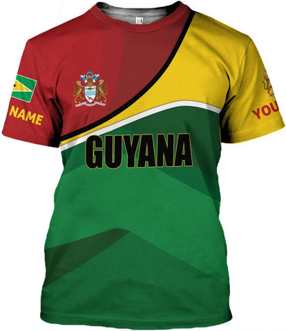 Personalized Name Guyana Shirts for Men and Women,Guyana Flag Funny Patriotic T-Shirt, Guyanese Pride Flag Shirt