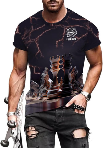 MAPrints Personalized Name Chess 3D Shirt, Custom Name Chess 3D Tshirt Hoodie Sweater for Men, Women, Gifts for Chess Lover