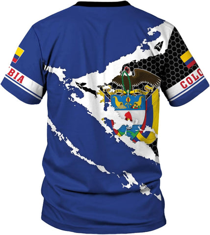 Mostprints Personalized Colombia Shirt 3D, Custom Colombia Flag Shirts for Men Women, Colombian Pride T-Shirt, Unisex Shirt