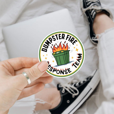 3 Pcs Dumpster Fire Response Team, Dumpster Fire Sticker, This is Fine Sticker, Everything's Fine Dumpster Fire - Vinyl Sticker for Water Bottles Laptop Phone Car Helmet 3 Inches (Dumpster 2)