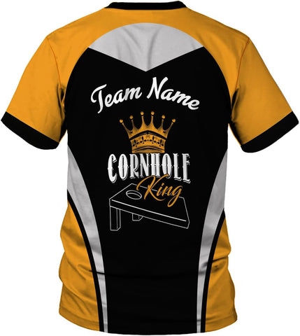 Personalized Cornhole Shirts 3D Over Print for Men & Women, Funny Cornhole Player Toss Sports T-Shirt for Team (CH 3)