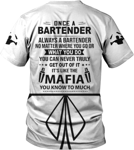 Personalized Bartender Shirt Custom Bartender Shirts Bartending 3D T Shirts Bartender Cocktail Wine Tshirt for Men and Women