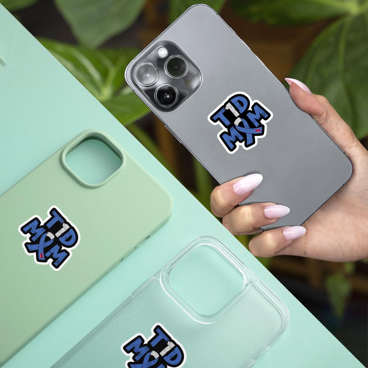 3Pcs T1D Mom Awareness Type 1 Diabetes Sticker Funny Type One Diabetes Gift Diabetes Awareness Stickers Type 1 Diabetes Stickers T1d Awareness Ribbon Decal for Laptop Bottle Phone Car Hardhat 3"