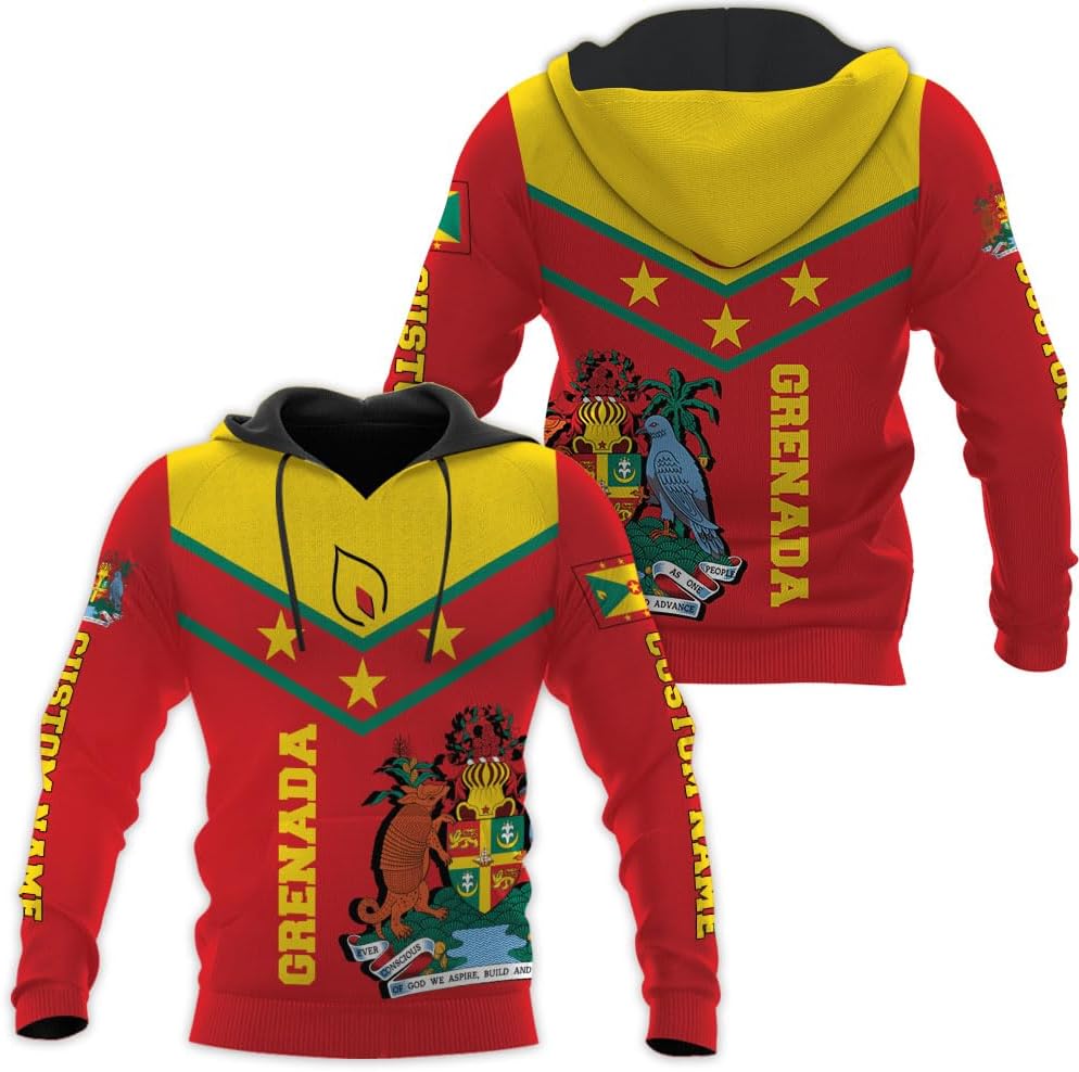 Personalized Name Grenada Shirts for Men, Grenada Shirts for Women, Proud Grenadan Shirts, Grenadian Flag Pride Shirt