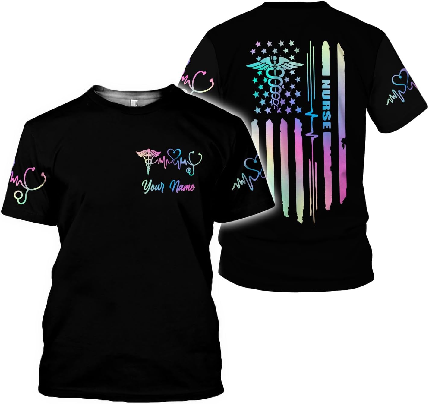 MoonArt Personalized Name Nurse Shirt Nurse Gifts Nurse Graduation Gift Funny Nurse T-Shirt Gift Nursing Emergency Shirts