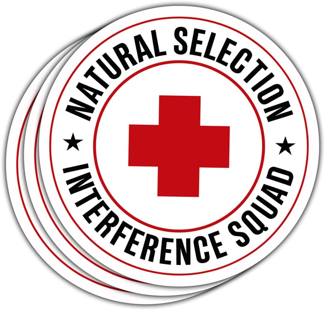 3 Pcs Natural Selection Interference Squad Sticker, EMT EMS Stickers First Aid Gifts, Funny Paramedic Medical Nursing Healthcare - Vinyl Sticker 3 Inches for Water Bottles Laptop Phone Car Ski Helmet