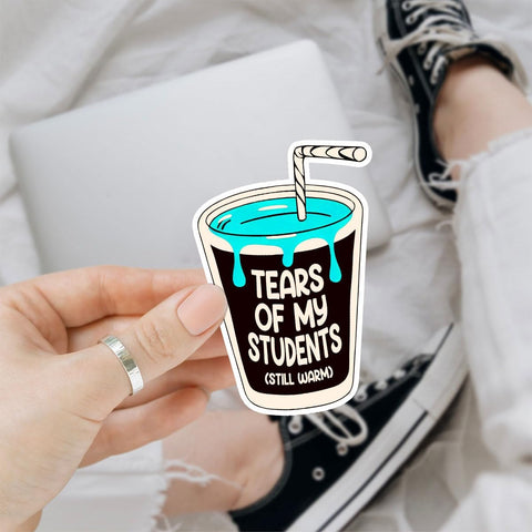 3 Pcs Tears of My Students Sticker, Funny Tears of My Students Teacher Meme Sticker Student Tears Emotional Window Decal Vinyl Funny Healthcare Stickers for Laptop Phone Watter Bottle Car Helmet 3"x3"