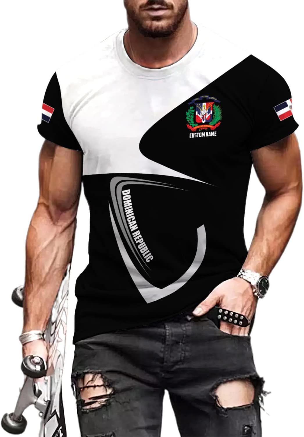 Vybonz Personalized Dominican Republic Shirts 3D, Republica Dominicana Tshirt, Dominican Republic Flag Shirt