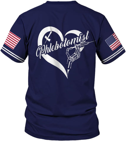 MoonArt Personalized Name Phlebotomist Shirt Gifts USA Phlebotomy Graduation Syringe Hospital Tech Nursing Emergency Shirts