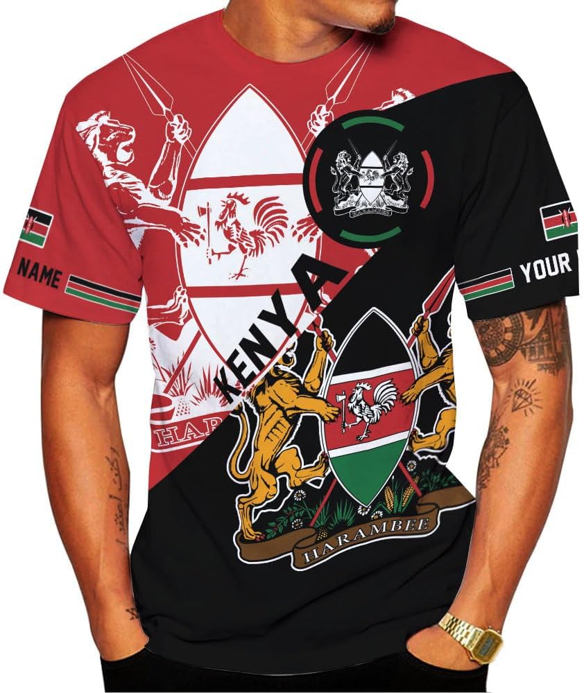Personalized Kenya Flag 3D Shirts - Kenyan Pride Gift
