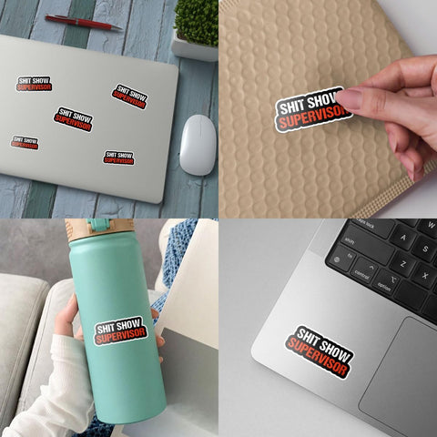 3Pcs Shit Show Supervisor Sticker Shit Show Sticker Sarcastic Motivational Bullshit Gift Shitshow Stickers Shit Show Supervisor Patch Shitshow Supervisor Decal for Laptop Phone Car Hard Hat 3"x3"