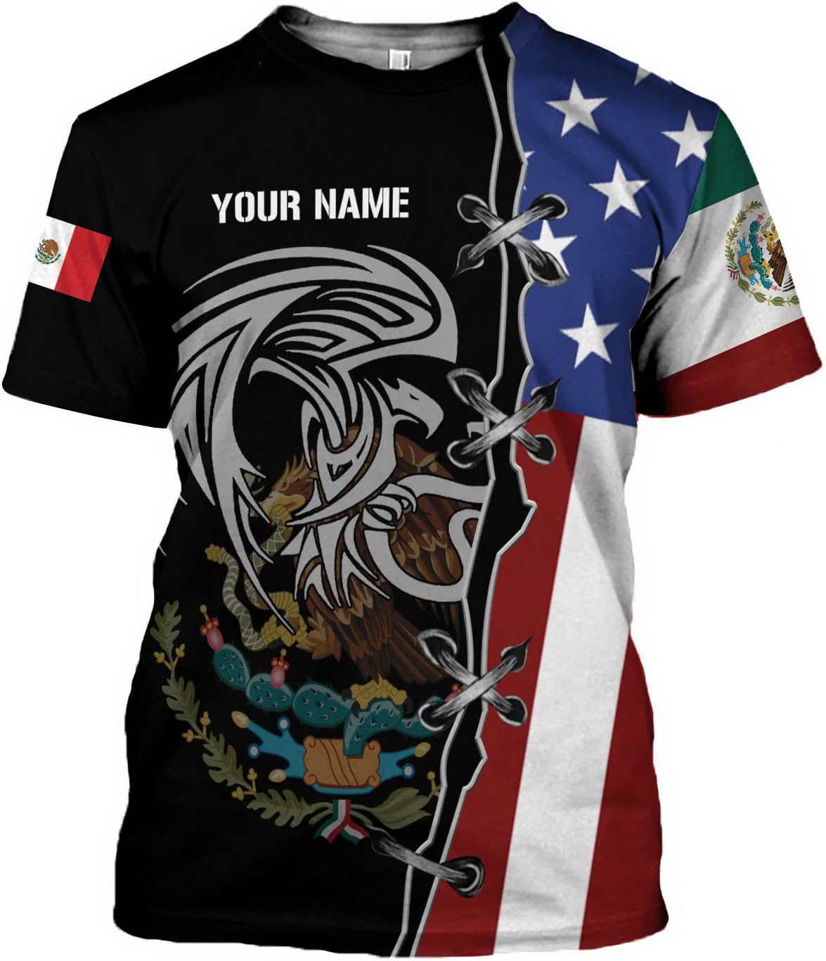 Mostefy Personalized Name Mexican Shirts for Men 3D Customized Mexico Shirts for Men, Mexico Shirts for Women Mexico Shirt (US, Alpha, Small, Regular, Regular, Multi 8)