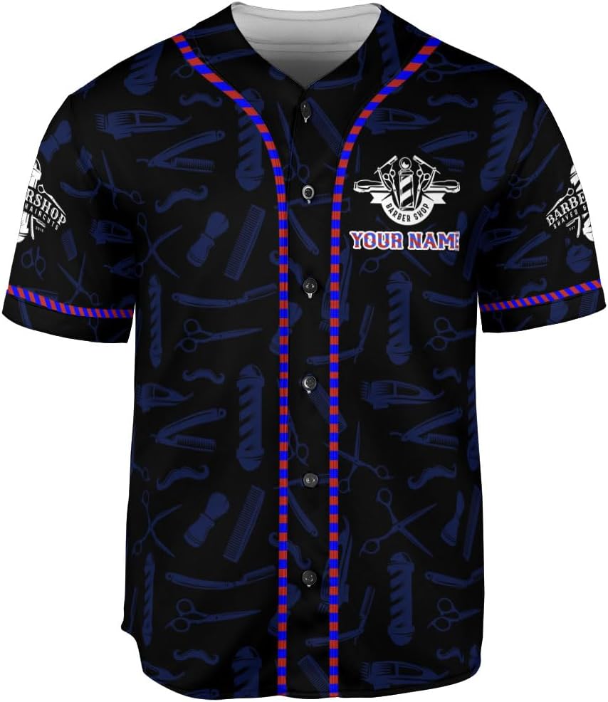 AOVL Personalized Barber Baseball Jersey Barber Shop Shirt Barber Gift Men Barber Professional Baseball Jerseys Hair Stylist
