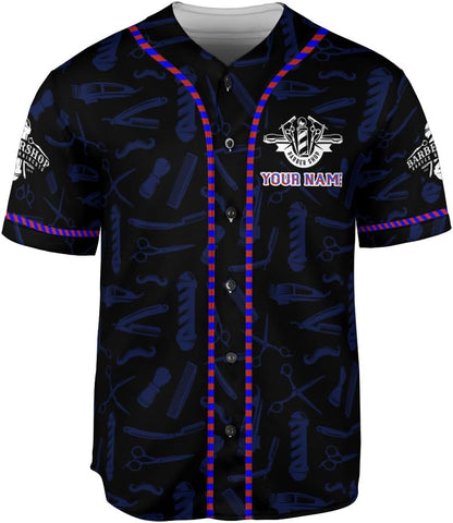 AOVL Personalized Barber Baseball Jersey Barber Shop Shirt Barber Gift Men Barber Professional Baseball Jerseys Hair Stylist