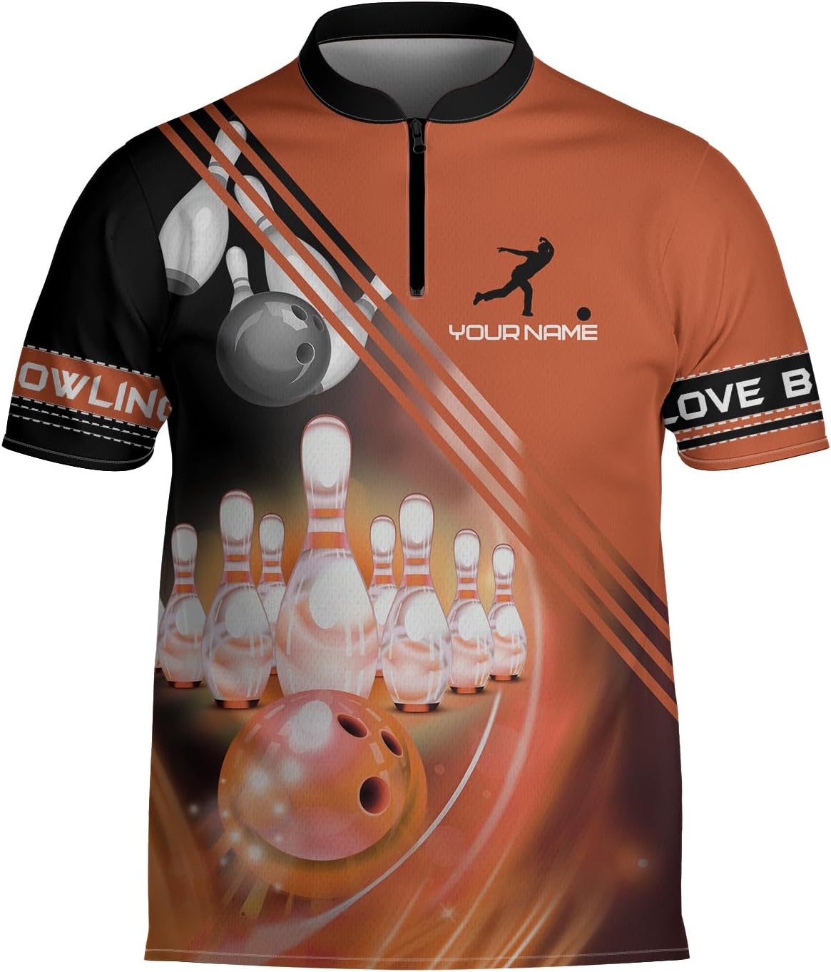 Custom Bowling Jerseys for Men Women Personalized Team Name Quarter Zip 3D Apparel Customized Bowling Jersey Shirts Unisex