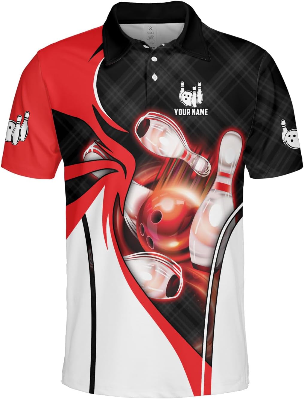 Custom Bowling Polo Shirt Personalized 3D Team Name Bowling Shirts for Mostprints