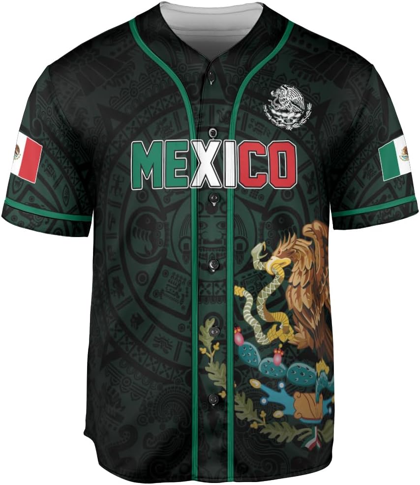 RoyalBro Personalized Mexico Baseball Jersey, Mexican Jersey for Men & Women, Mexican Flag Jersey, Mexico Shirt Camisa