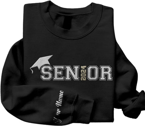 MAPrints Personalized Senior 2024 Embroidered Sweatshirt, Graduation 2024 Class Of 2024 Senior Class Of 2024 Graduation Shirt