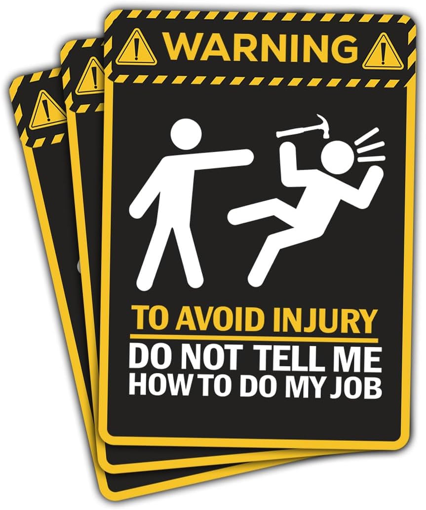 3 Pcs Warning to Avoid Injury Do Not Tell Me How to Do My Job Sticker, Do Not Tell Me How to Do My Job Sticker 3 Inches for Office Laptop Water Bottle Phone Car Window Helmet Kindles Tumbler