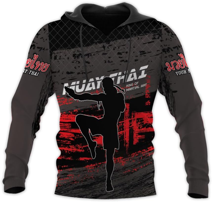 MAPrints Personalized Name Boxing Hoodies, Muay Thai Pride Sweatshirt