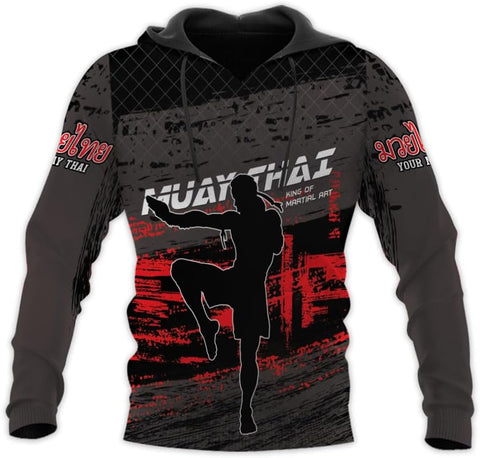 MAPrints Personalized Name Boxing Hoodies, Muay Thai Pride Sweatshirt