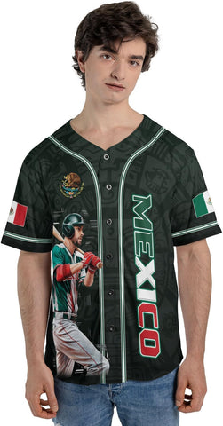 Mostprints Personalized Mexico Baseball Jerseys Mexican Eagle & Flag Shirt for Teams, Mexico Shirts for Men & Women Size S-5XL1