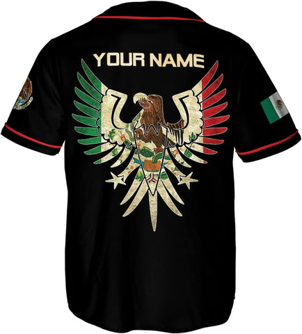 Personalized Name Mexico Baseball Jersey, Mexican Baseball Jersey for Men Women, Mexicano Jersey, Mexico Flag Baseball Jersey